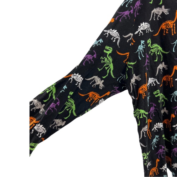 Hyde and Eek Dino skeleton long sleeve tee PJ top Halloween spooky casual plus - Picture 3 of 6